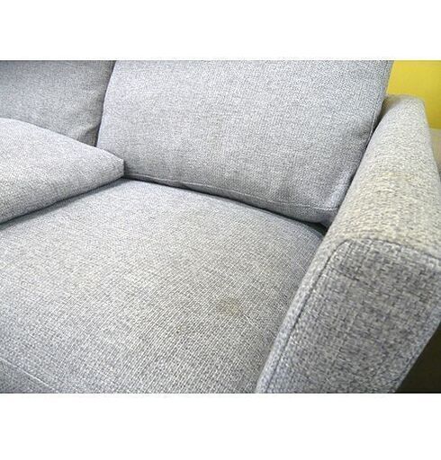 札幌 2Pソファ 幅140㎝ グレー系 クッション取り外し可能 洗えるカバー ファブリック 二人掛け 本郷通店