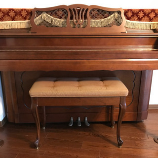 カワイピアノ アップライト ブラウン 猫脚 KAWAI