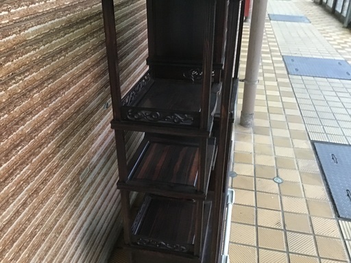 縞黒檀飾り棚　銘木　一枚板　無垢材