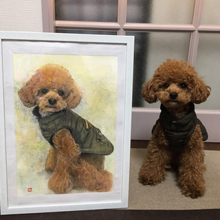 ペットの似顔絵　　水彩色鉛筆