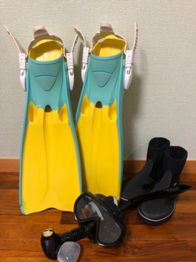 【値下げしました】シュノーケル 軽機材一式 GULLメッシュバッグ付き