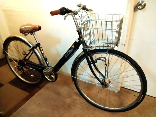 引越しのためママチャリお譲りします。5段ギア。バスケット、ハンドル、カバーなどはステンレス製。