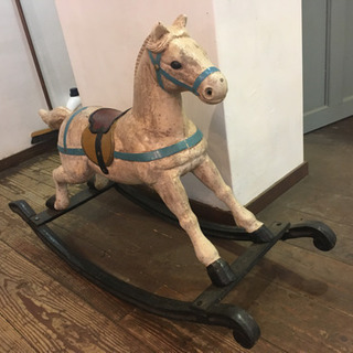 希少アンティーク 揺れる木馬