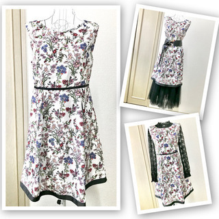 美品　Clear 花柄　ボタニカル柄　ワンピース　ノースリーブ　...