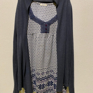 カーディガン + チュニックカットソー アンサンブル　M〜L