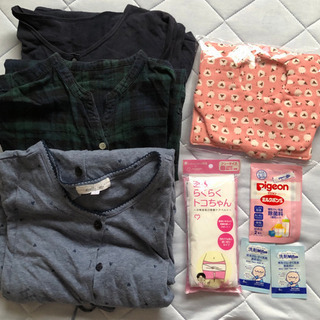 前開き ワンピース 授乳用パジャマ+ベビーグッズ