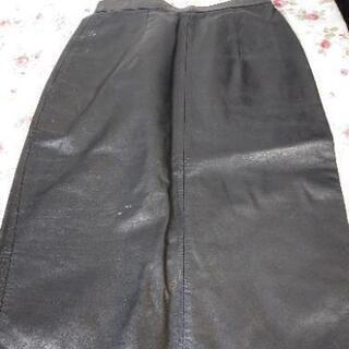 本革レザースカート　黒