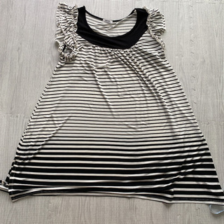 着痩せチュニック‼️黒　白ワンピースAラインシルエットの画像