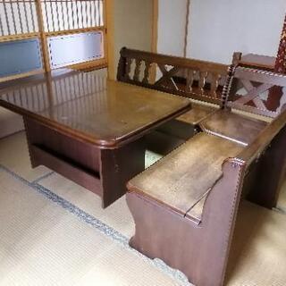 無料！本日14時締切!収納付/コーナーベンチ/ダイニングセット