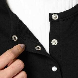 新品タグ付☆セブンデイズサンディ☆長袖クルーネックカーディガン♪ブラックLの画像