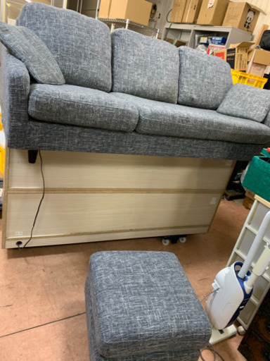 ３人掛けソファ オットマン付 ファブリック  しげん屋