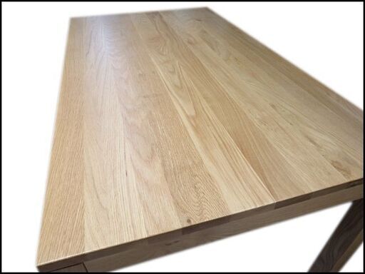 新札幌発 無印良品 無垢材テーブル(引出付) オーク材 幅140×奥行80×高さ72cm 天然木 ダイニング 椅子2脚付