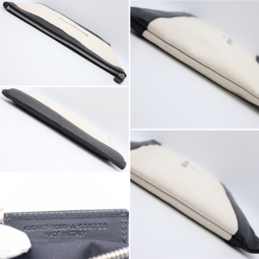 《BALENCIAGA/クラッチバッグ》ABランク ブラック ホワイト 袋 美品