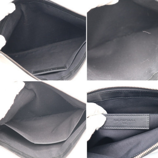 《BALENCIAGA/クラッチバッグ》ABランク ブラック ホワイト 袋 美品