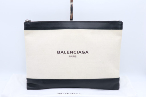 《BALENCIAGA/クラッチバッグ》ABランク ブラック ホワイト 袋 美品