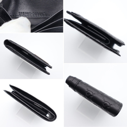 《GUCCI/グッチシマ ロゴプレート 二つ折り財布》Sランク 未使用品 極美品