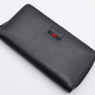 GUCCI/ラウンドファスナー シェリー 》ABランク 箱 袋 ブラック 美品