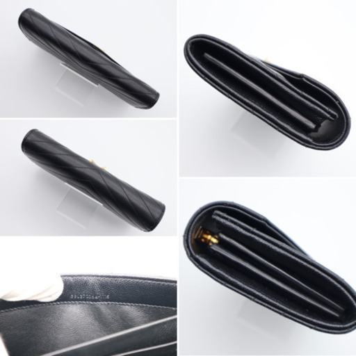 《SAINT LAURENT/ロゴ キルティング レザー 長財布》ABランク 美