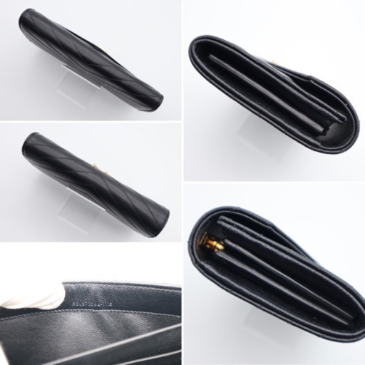 《PRADA/サフィアーノ ロゴ 二つ折り長財布》ABランク ブラック 美品