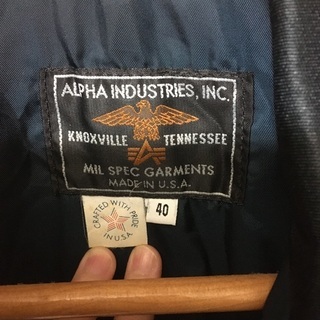 ミリタリーウェア　ALPHA  INDUSTRIES MP-TEX タイタンクロス 撥水 フィールドジャケット 黒  メンズLの画像