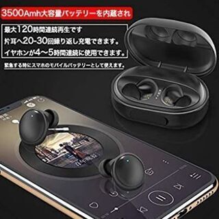【新品未開封】Bluetooth イヤホン ワイヤレス イヤホン【Bluetooth5.0第二世代 IPX8防水/ 最大120時間音楽再生 3500mAh モバイルバッテリー/PSE認証済】A104の画像