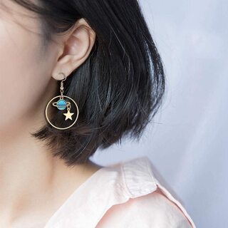 【新品】【6ペアセット】イヤリング レディース ピアス 盛り合わせ 月型 星型 地球型 ジュエリーセット 両耳 軟骨 合金製 贈り物の画像