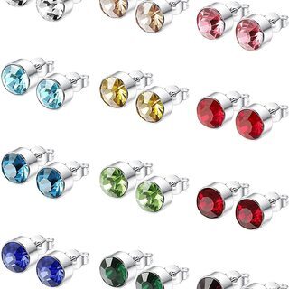 【12色12ペアセット】レディース ピアス CZジルコニア スタ...