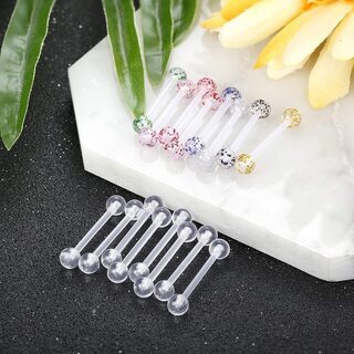 【新品】【16点セット】14G 12mm-18mm ボディー ピアス 樹脂 レディース 舌 乳首 唇 耳元 バーベル 彩 夏 流行り ピアス ジュエリー アクリル製 金属アレルギー 16mmの画像