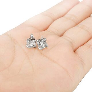 【新品】レディース スタッド ピアス シルバー 925 キュービ...