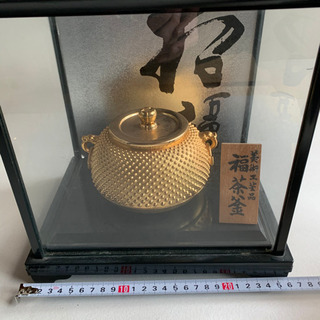 値下げ　金の招福茶釜の画像