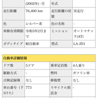ザッツ　実働　7.6万キロ　車検R3.2までの画像