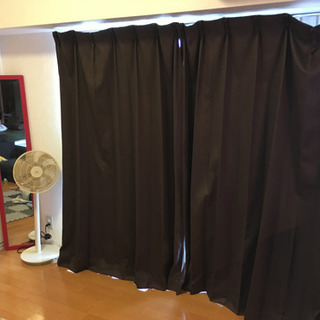 【値下げ】ニトリ　カーテン　ブラウン　178×100の画像