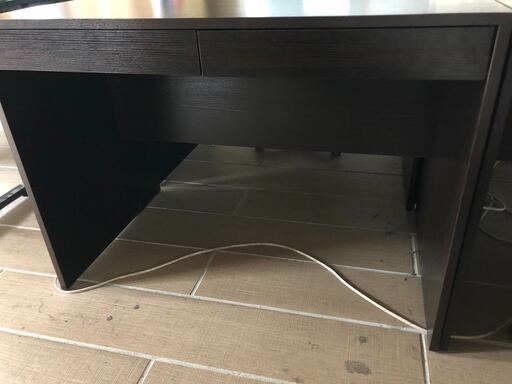 サンワダイレクト　パソコンデスク　幅100cm　ダークブラウン【10/15まで】