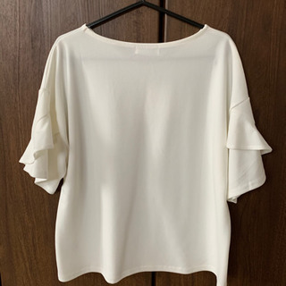 フリル袖Ｔシャツブラウス 白の画像