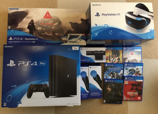 PS4 Pro(CUH-7000BB01)+PSVR+moveコントローラー(新旧1本ずつ)+ゲーム6本セット