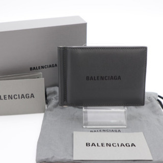《BALENCIAGA/ロゴ 二つ折り マネークリップ》Aランク...
