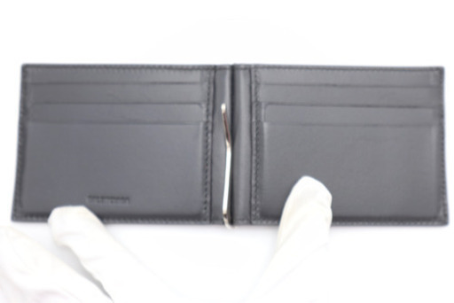 《BALENCIAGA/ロゴ 二つ折り マネークリップ》Aランク 袋 箱 極美品