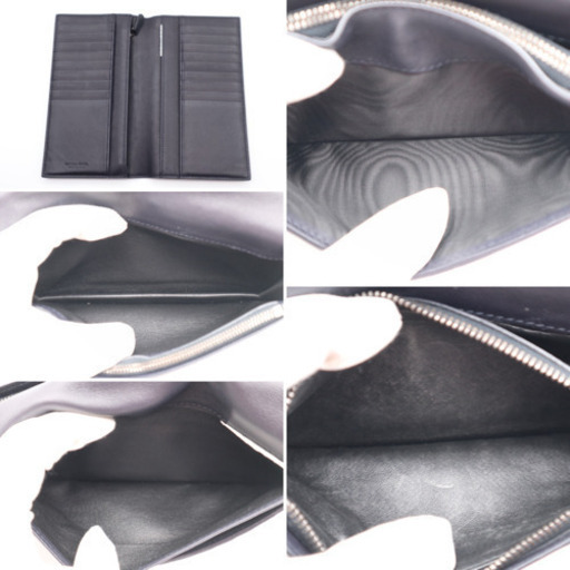 《BOTTEGA VENETA/二つ折り長財布 リザード型押し》ABランク 黒