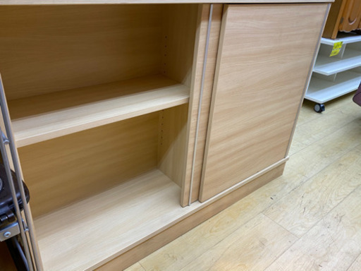 ★カウンター下収納 スライド チェスト 引戸 食器棚 ナチュラル ベージュ☆115×30×82☆配達可能 買取帝国 朝霞店