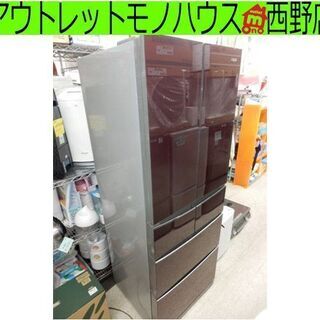 ▶ 冷蔵庫 400L 6ドア 2014年製 フレンチドア 自動製氷機付き 観音開き 両開き 400Lクラス 大型冷蔵庫 冷凍冷蔵庫 AQR-FG40C アクア AQUA 赤 レッド系 ルビーレッド ペイペイ対応 札幌市西区西野