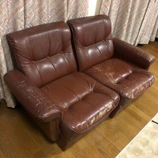 革張りソファー（傷あり）の画像