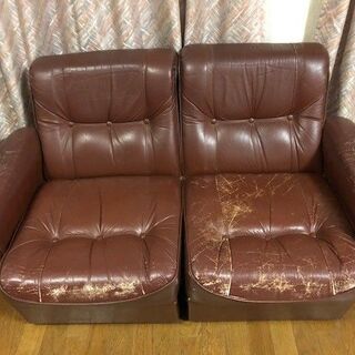 革張りソファー（傷あり）の画像