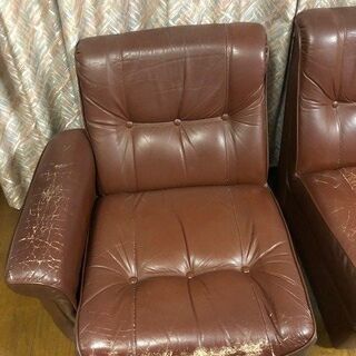 革張りソファー（傷あり）の画像