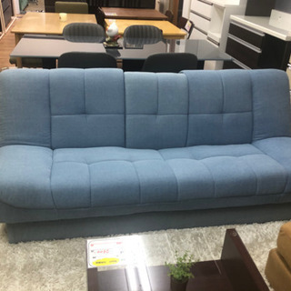 【リサイクルサービス八光　田上店　配達・設置OK】ニトリ　布張りソファベッド(ピナ4 BL)