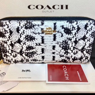 COACH コーチ 長財布　パイソン柄　モノクロ　新品未使用の画像
