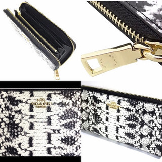 COACH コーチ 長財布　パイソン柄　モノクロ　新品未使用の画像