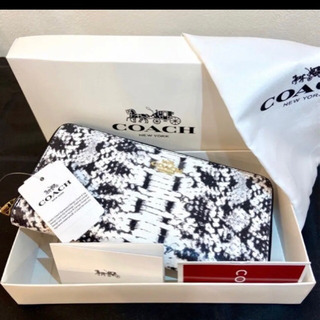 COACH コーチ 長財布　パイソン柄　モノクロ　新品未使用の画像