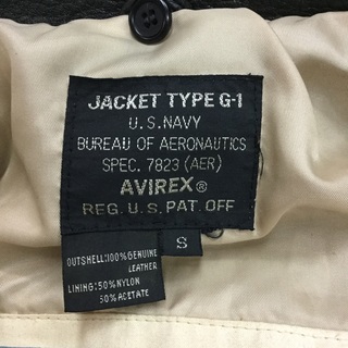 AVIREX レザーフライトジャケット G–1　7823 MIG−29 サイズ:S  ¥16,280(税込)の画像
