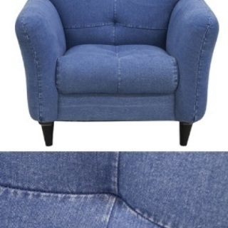 デニム　ソファ　1人掛け　オシャレ　美品の画像