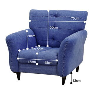 デニム　ソファ　1人掛け　オシャレ　美品の画像